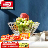 青苹果水晶系列玻璃果盘大号轻奢家用客厅婚庆装饰9.4英寸