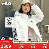 斐乐（FILA） 官方女装中长款羽绒服冬季长袖保暖连帽外套上衣运动休闲女子服装 标准白-WT L 170/88A