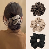 东义严选时尚缎面大肠发圈女发绳高级感头绳扎头皮筋黑色头花头饰发饰