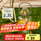 希乐（cille）大容量水杯男女运动水壶夏季健身水桶吨桶吨杯子DS-547干草绿2.2L