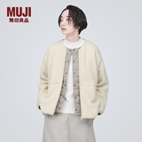 无印良品（MUJI）女式  长毛抓绒 夹克 短款外套女  简约风 BB2NSA3A 象牙色 M(160/84A)