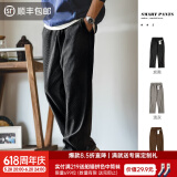 马登工装雪尼尔垂感聪明裤美式巴恩风直筒休闲裤仿灯芯绒束脚长裤子男 黑色 2XL