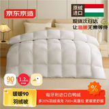 京东京造暖暖90%匈牙利进口白鸭绒羽绒被子冬季被芯1200g填充 2.0x2.3m