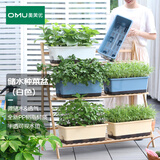 奥美优长方形种菜盆加厚霍伦盆家用种植箱长盆阳台窗台种菜神器 白色2个