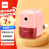 得力（deli）学生可自动进笔手摇卷笔刀削笔机/铅笔削笔器/削笔刀/转笔刀 学生文具生日考试六一儿童节礼物粉