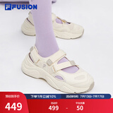 斐乐（FILA）FUSION斐乐玛丽珍凉鞋女鞋新款凉拖魔术贴海螺沙滩鞋 古白色/燕麦色-AO 38