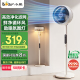 小熊（Bear）空气循环扇家用落地氛围灯3D摇头扇涡轮换气扇滤网净化可拆洗落地遥控扇香薰轻音电风扇DFS-K30K5