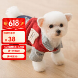 喵先生 宠物狗狗衣服小型犬泰迪衣服冬季狗衣服小狗幼犬衣服四脚棉 红色格子四脚裤M码 建议5-8斤内