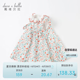 戴维贝拉davebella夏季童装女童碎花连衣裙小童宝宝洋气纯棉裙子DBM17519