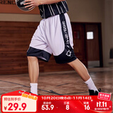 准者篮球裤运动裤夏宽松美式裤子训练五分裤男透气跑步速干小短裤子男 601-1纯白色【升级美式版】 M 170