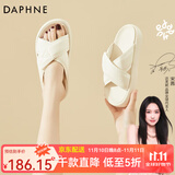 达芙妮（DAPHNE）凉鞋女厚底松糕底女生学生夏季新款百搭户外外穿平底凉拖鞋 米色-163 38 标准码