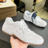 Umiumi2025新款miu家联名530老爹鞋女双色鞋带真皮阿甘鞋运动休闲德训鞋 正确版本/米白色 37