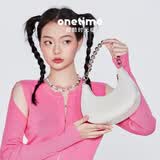 ONETIME月牙包甜酷单肩包时尚感小众设计斜挎学生出行包送女友礼物 白色