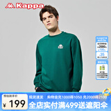 卡帕（Kappa）套头衫情侣男女宽松运动卫衣休闲圆领外套休闲上衣长袖K0CZ2WT93V 绿萝绿-3602 M