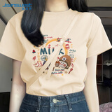 真维斯（Jeanswest）白色短袖t恤衫女士2026新款夏季宽松休闲简约纯棉上衣半袖女生