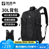 探路者（TOREAD）登山包 户外背包 旅行徒步双肩背包防水透气背包30L书包黑色/格子