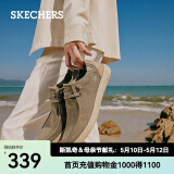 斯凯奇（Skechers）男鞋夏季商务休闲鞋季百搭时尚帆布鞋舒适复古一脚蹬66387 卡其色/KHK 42.5