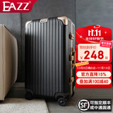 EAZZ【双层防爆锁 超大尺寸】行李箱铝框男女学生拉杆旅行箱密码箱子 【升级:磨砂防刮 铝框款】黑金色 28英寸 C型长途【约常规箱容量】