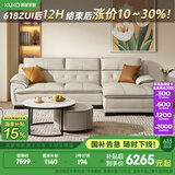 顾家家居（KUKA） 沙发真皮沙发头层牛皮现代简约客厅整装皮艺沙发家具1022 柔空白三人位躺左2.76m 多人位