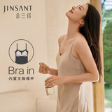 金三塔真丝睡衣女100%桑蚕丝性感可外穿真丝吊带裙睡裙丝绸睡衣七夕礼物 香槟色（带胸垫）19姆米重磅 L