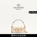华伦天奴VALENTINO[礼物]女士 LOCO 小号小牛皮手袋链条包 清澈白 均码