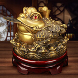 吉善堂开业礼品全铜金蟾蜍招财摆件工艺品三足金蝉店铺公司家居装饰品 中号八方来财