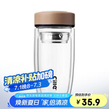 希乐玻璃杯 大容量双层加厚泡茶杯 男女士商务茶水分离水杯 车载杯子