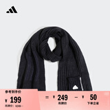 adidas简约舒适保暖针织运动围巾男女阿迪达斯官方 黑色 OSFM