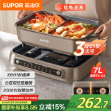 苏泊尔（SUPOR）分区控温鸳鸯电火锅 多功能家用火锅专用锅 分体涮肉电煮锅 7L速沸智能多用途锅H70FC885Y