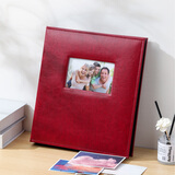 Nakabayashi仲林日本皮质相册影集大容量6寸相册本插页式家庭复古情侣收纳相薄 红色 NBPU-KG400-R