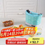 乐扣乐扣（LOCK&LOCK）耐热玻璃保鲜盒微波炉饭盒上班学生分隔餐盒可冷藏配便当包两件套