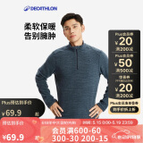 迪卡侬男式山地徒步摇粒绒保暖夹克MH100 深藏青色 4100961 3XL