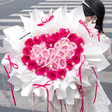 百花馆鲜花速递玫瑰花束生日礼物女士真花礼品送女友老婆同城配送当日达 真爱不渝-33朵|dys22