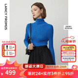 朗姿【王楚然同款】纯羊毛高领针织衫春冬内搭打底上衣旷野美拉德 舰队蓝色 M