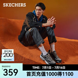斯凯奇（Skechers）男鞋休闲厚底增高外穿通勤运动新款老爹鞋 炭灰色/黑色/CCBK 42