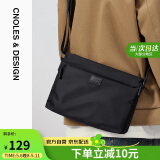 蔻一（Cnoles）男士单肩包斜挎男包横款背包休闲百搭轻便牛津帆布11英寸ipad大容量包包生日礼物送爸爸男朋友老公实用 黑色