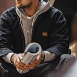 马登工装底特律猎装夹克男美式复古J001巴恩风翻领谷仓外套秋季新款 黑色 【男士休闲外套/高级感痞帅】 XL