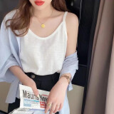 雪花棉吊带背心女西装内搭夏季新款胖MM大码无袖外穿百搭潮流打底 K27-白色 M 建议105-115斤