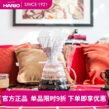 HARIO 日本V60耐热树脂咖啡滤杯滴滤式咖啡过滤配量勺家用咖啡器具滤杯 1-4人份透明色滤杯+量勺