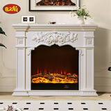 喜之焰1米1.2米美式壁炉实木壁炉装饰柜客厅壁炉架仿真火欧式壁炉家用 象牙白+装饰炉芯 长1200*厚330*高1000mm