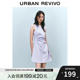 UR2025春季新款女摩登气质褶皱收腰显瘦无袖连衣裙UYY750030 淡紫 XL