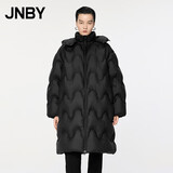 JNBY/江南布衣【波朗尼】秋冬中长款羽绒服女水波纹连帽5OAC12630