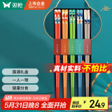 双枪（Suncha） 筷子家用防霉高档餐具套装合金筷分食筷瑞兽国潮礼盒筷5双装