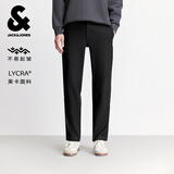 杰克·琼斯（JACK&JONES）26年男装【易打理零压免烫】秋季新款裤子男士直筒长裤商务休闲裤 黑色050 四季款 32 175