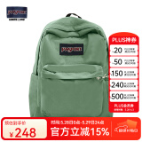 JANSPORT杰斯伯书包轻便双肩包男女26L旅行包简约背包电脑包学生校园 4QUE96D橄榄绿-侧袋+隔层