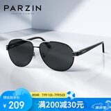 帕森（PARZIN）偏光太阳镜男 经典蛤蟆镜框型时尚飞行员款 开车驾驶墨镜男PZ8008