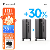 威豹拉杆箱pc箱男硬箱行李箱托运登机箱女 密码箱 旅行箱 深灰 (拉链扩展款  容量升级30%) 20英寸 登机箱2-4天短途游