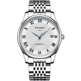 瑞士TSOSIT天梭力洛克手表男士机械表商务防水名牌专用男表 钢带本色白面-官方标配