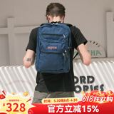 JANSPORT杰斯伯双肩包男旅行轻便背包书包女高中笔记本大学生包电脑包 47JK003 深蓝色-隔层+侧袋