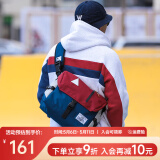 ACROSS邮差包男士斜挎包上班通勤包学生大容量单肩包旅行挎包女相机包包 红蓝